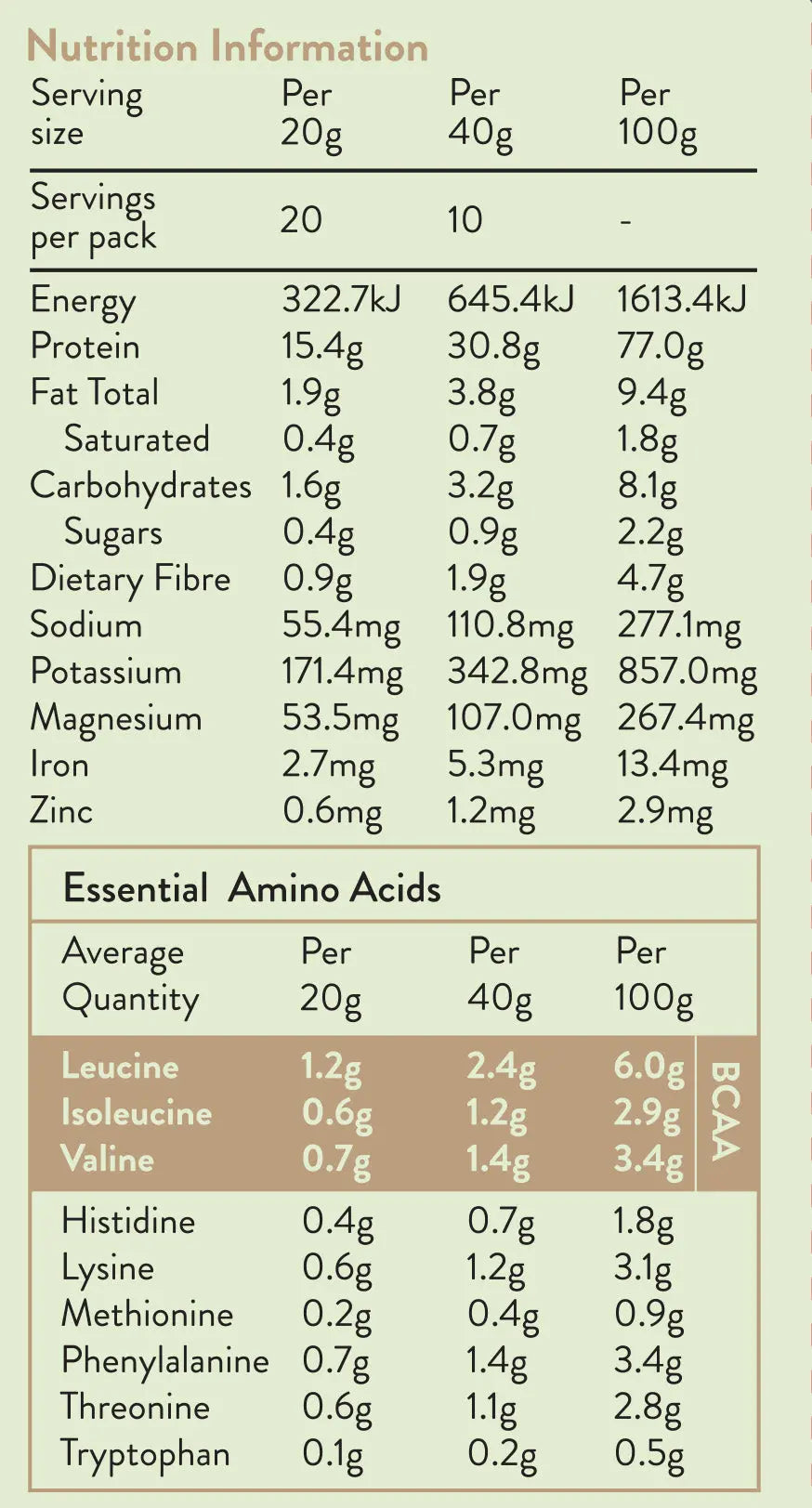 Power Super Foods Real Plant Protein - Vanilla Bean 400gm — official nutrition information