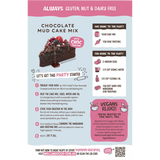 Well and Good Chocolate Mud Cake Mix with Choc Frosting 475g — back pack image (UHP)