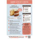Well and Good Vanilla Cupcake Mix with Icing & Sprinkles 510g — back pack image (UHP)