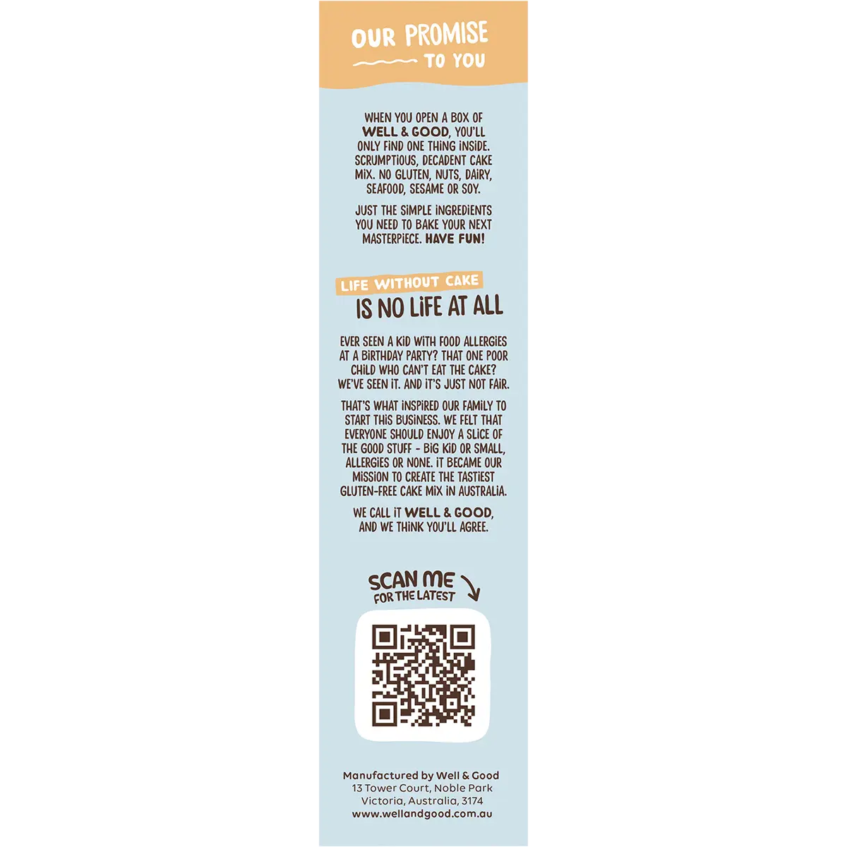 Well and Good Buttermilk Flavoured Pancake Mix 400g — side pack image (UHP)