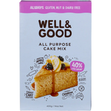 Well and Good All Purpose Cake Mix 40% Less Sugar 400g — front pack image (UHP)