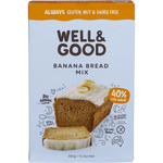 Well and Good Banana Bread Mix 40% Less Sugar 350g — front pack image (UHP)