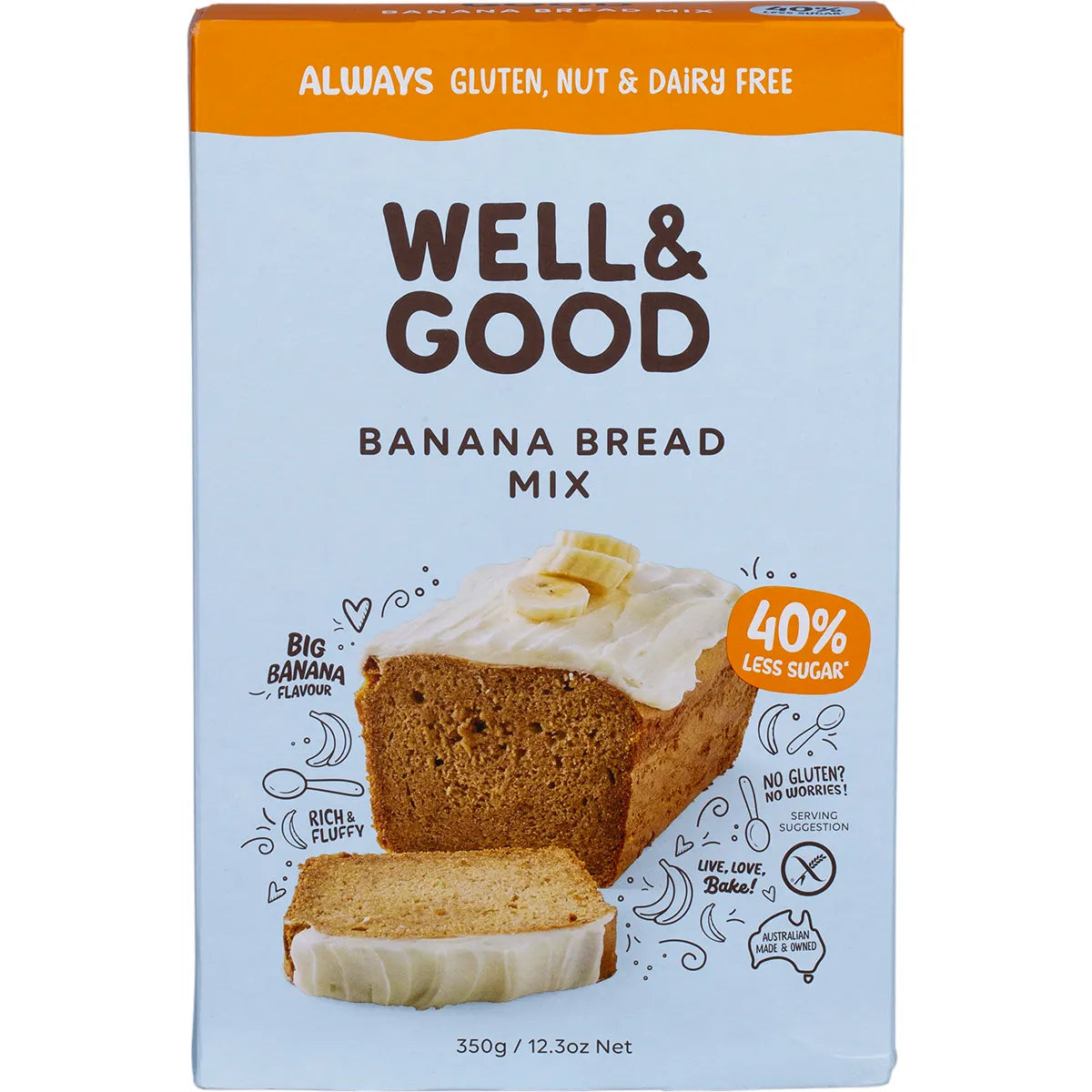 Well and Good Banana Bread Mix 40% Less Sugar 350g