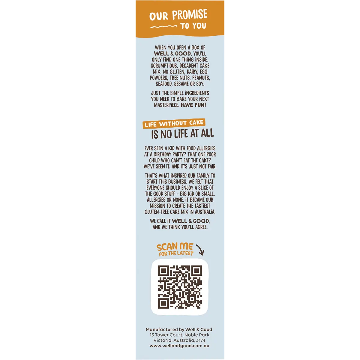 Well and Good Banana Bread Mix 40% Less Sugar 350g — side pack image (UHP)