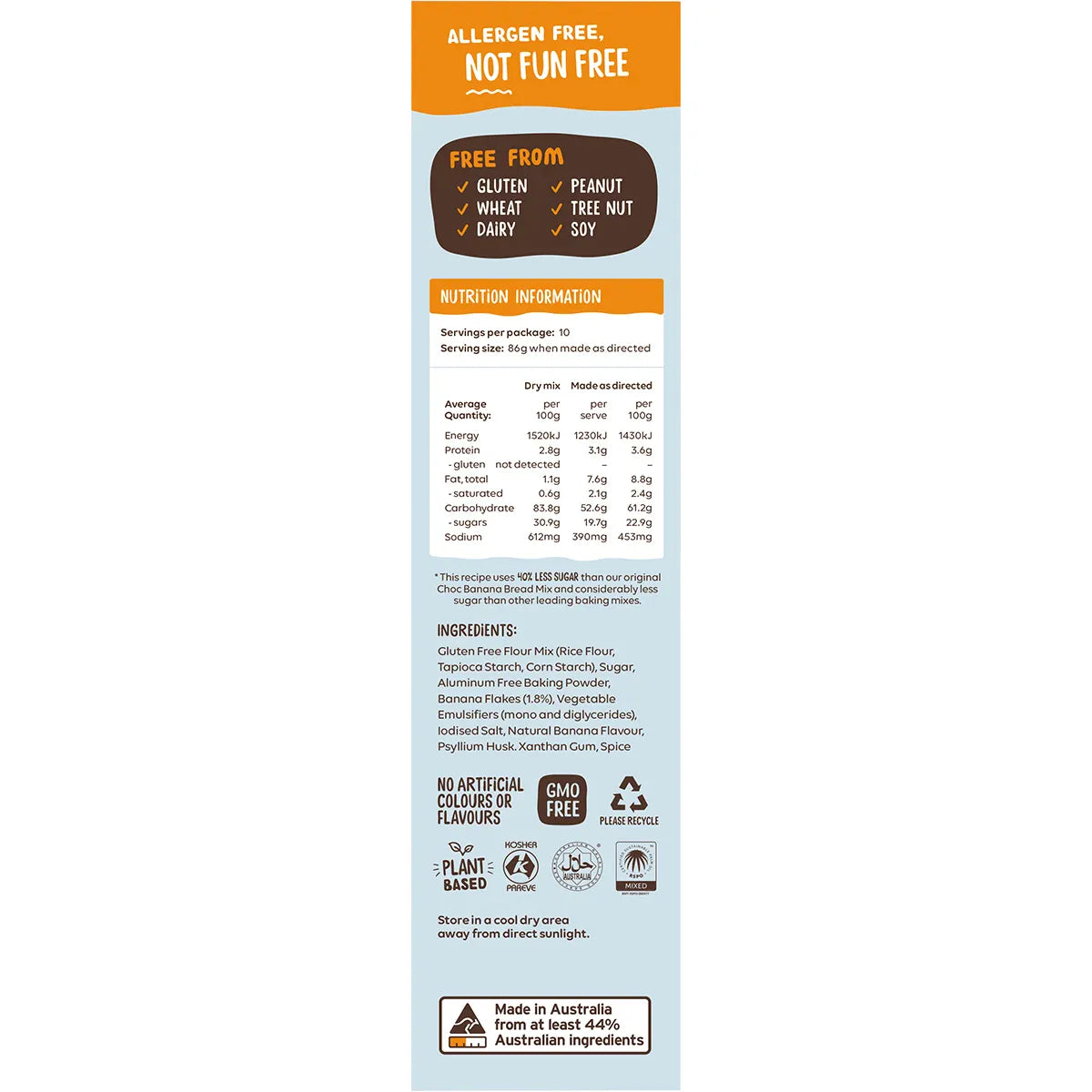 Well and Good Banana Bread Mix 40% Less Sugar 350g