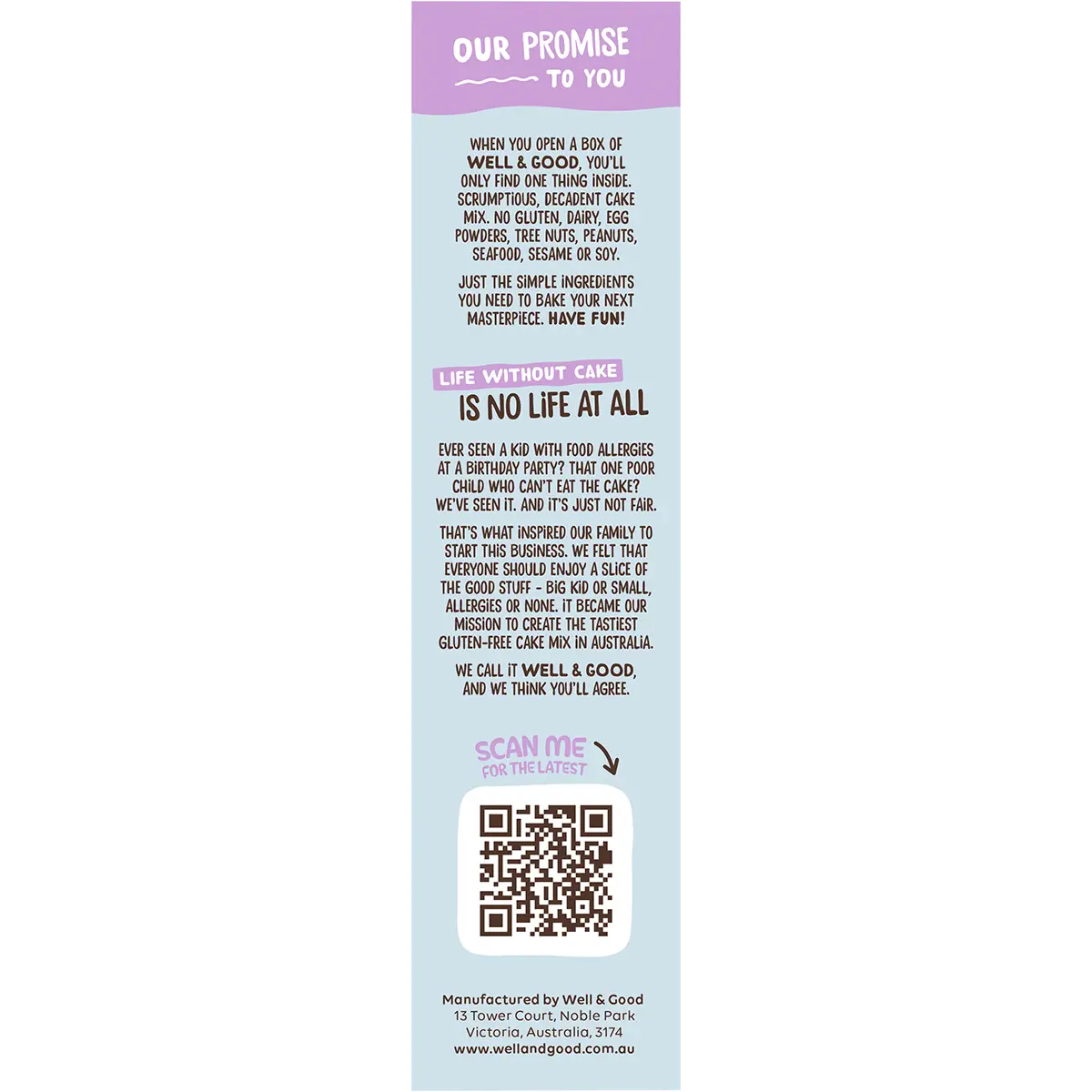 Well and Good Multipurpose Muffin Mix 40% Less Sugar 400g — side pack image (UHP)