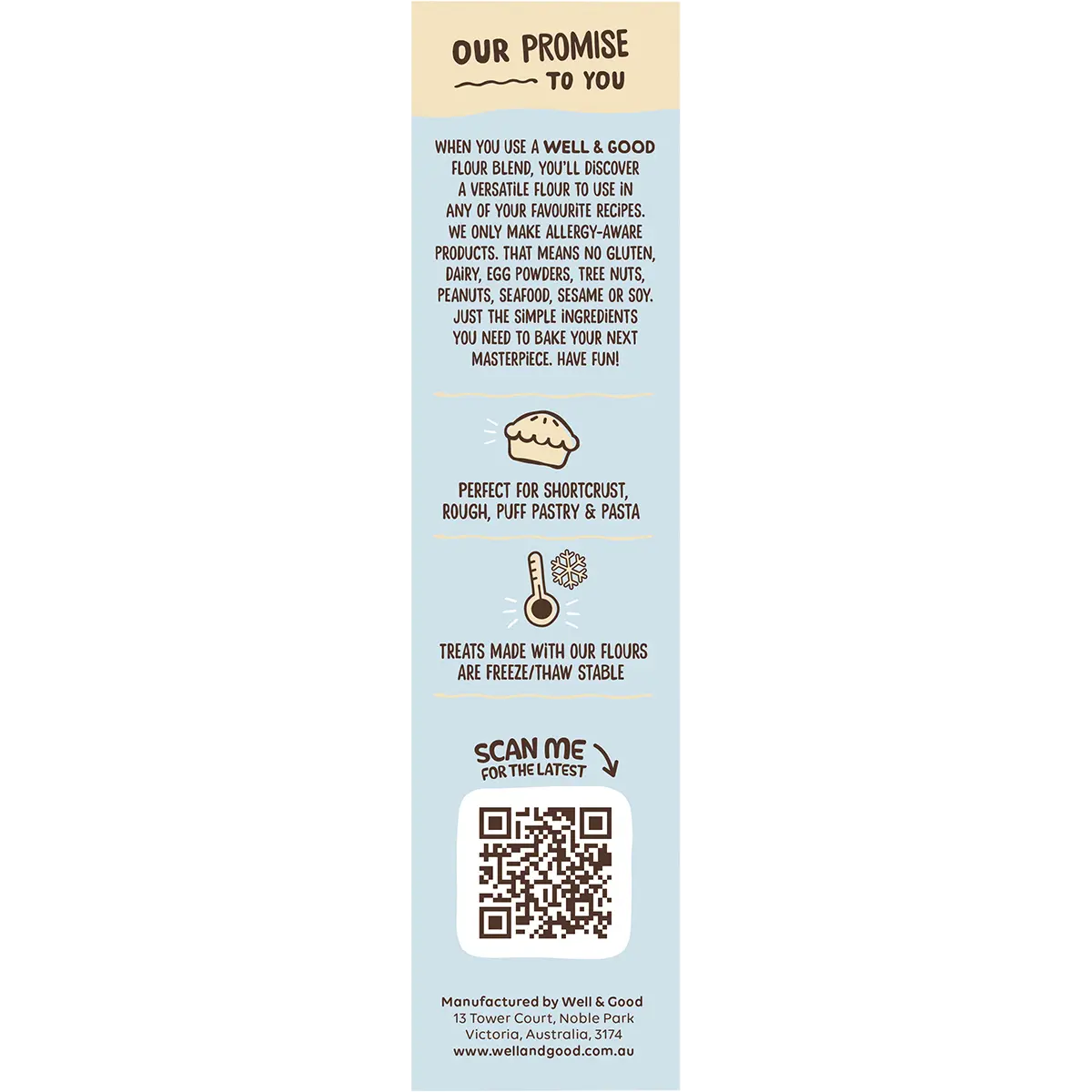 Well and Good Pastry Flour Blend 400g — side pack image (UHP)
