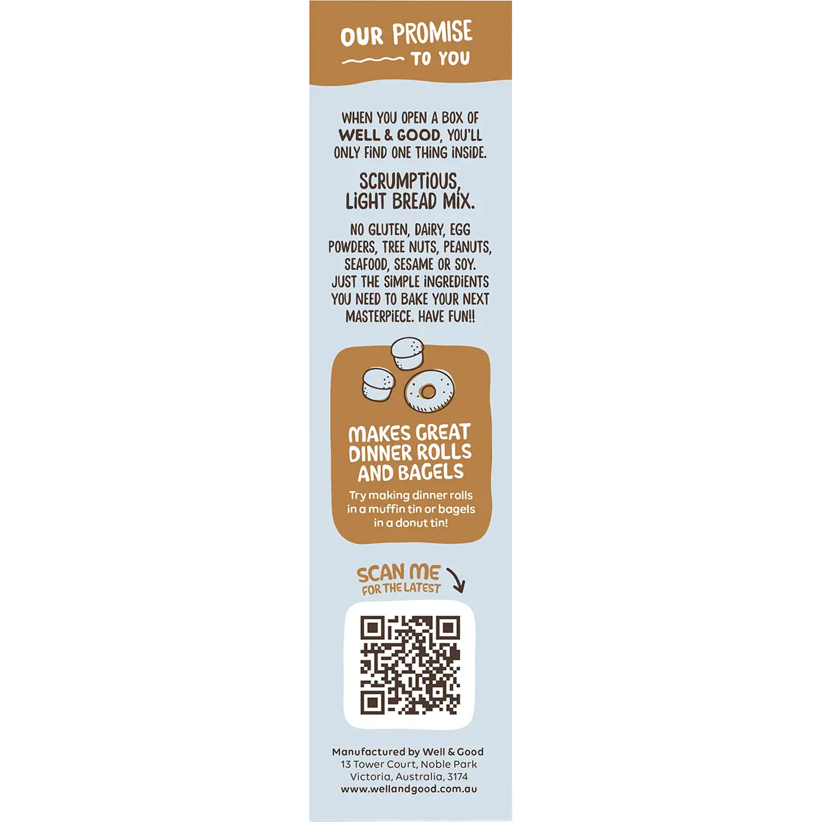Well and Good Buckwheat & Chia Bread Mix 360g — side pack image (UHP)