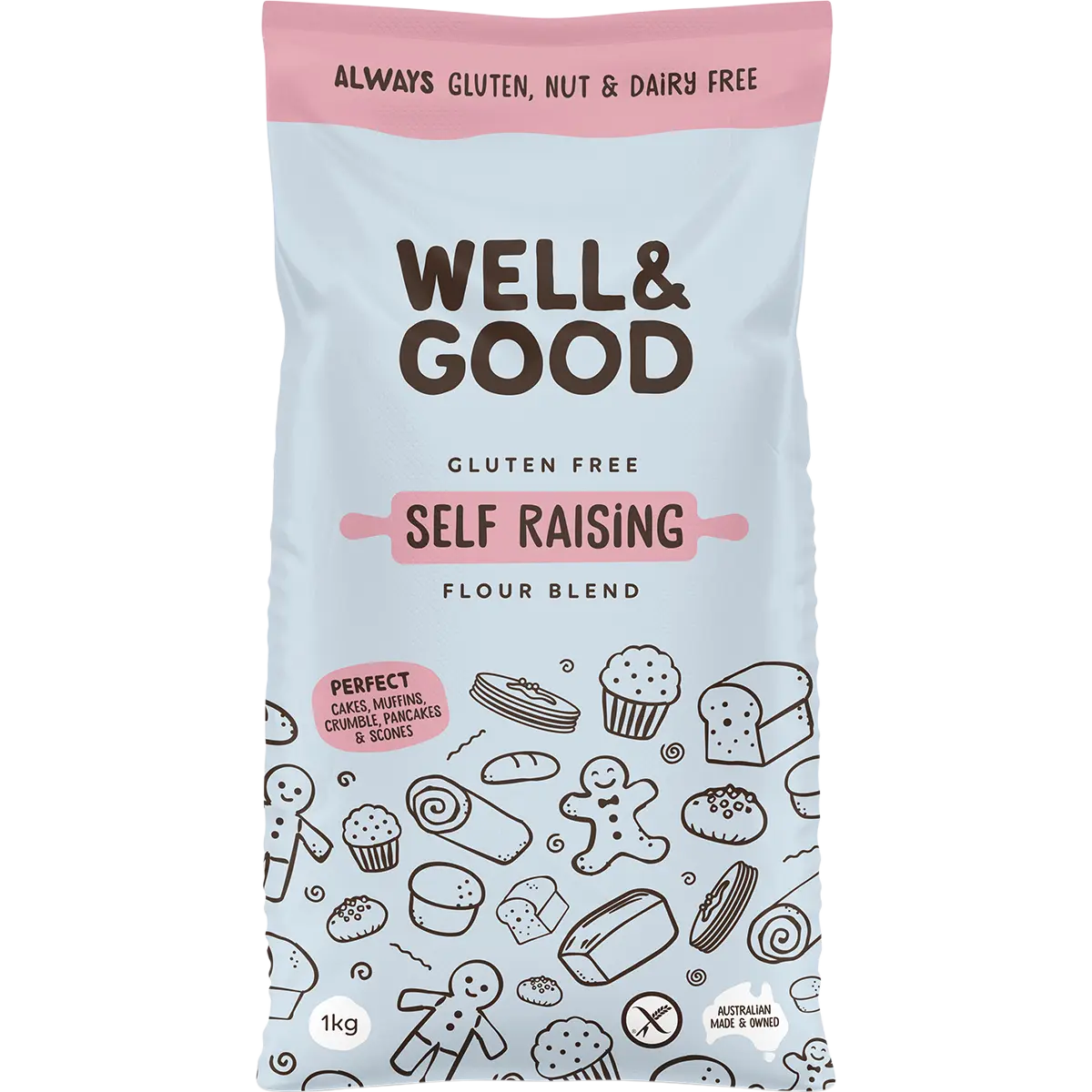Well & Good Self Raising Flour Blend 1kg