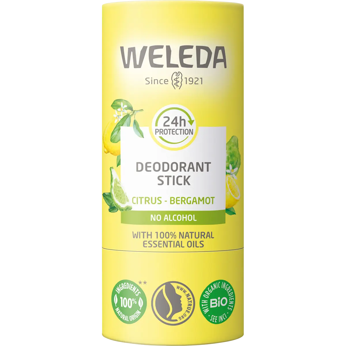 Weleda Deodorant Stick Citrus-Bergamot 50g — front pack image (UHP)
