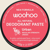 Woohoo Body Natural Deodorant Paste Tin Urban Regular 60g — official front packaging