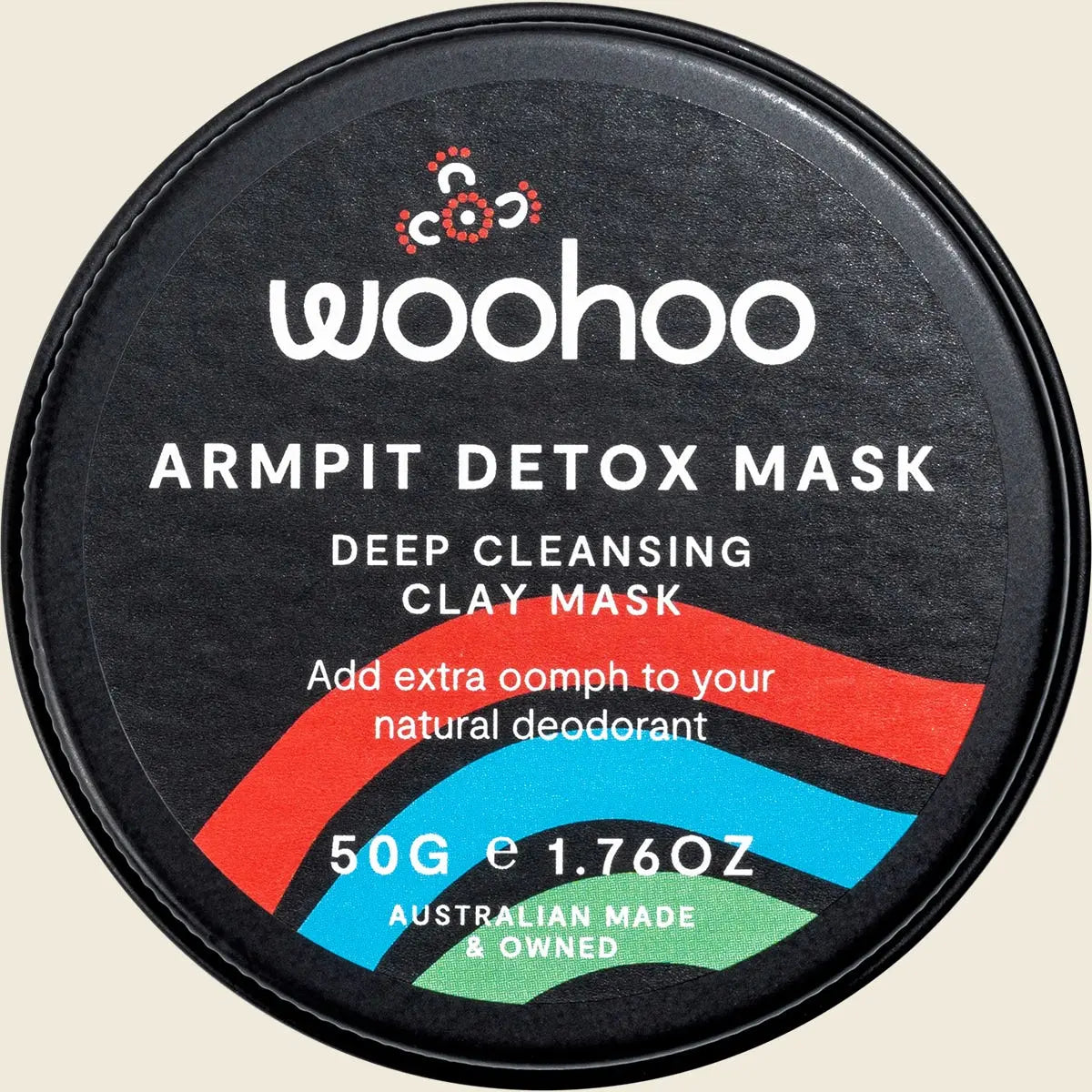 Woohoo Body Armpit Detox Mask 50g — official tin front packaging