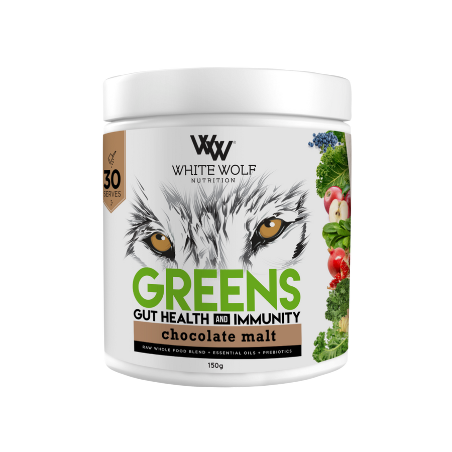(CLEARANCE!) White Wolf Nutrition Greens Gut Health And Immunity Choc Malt