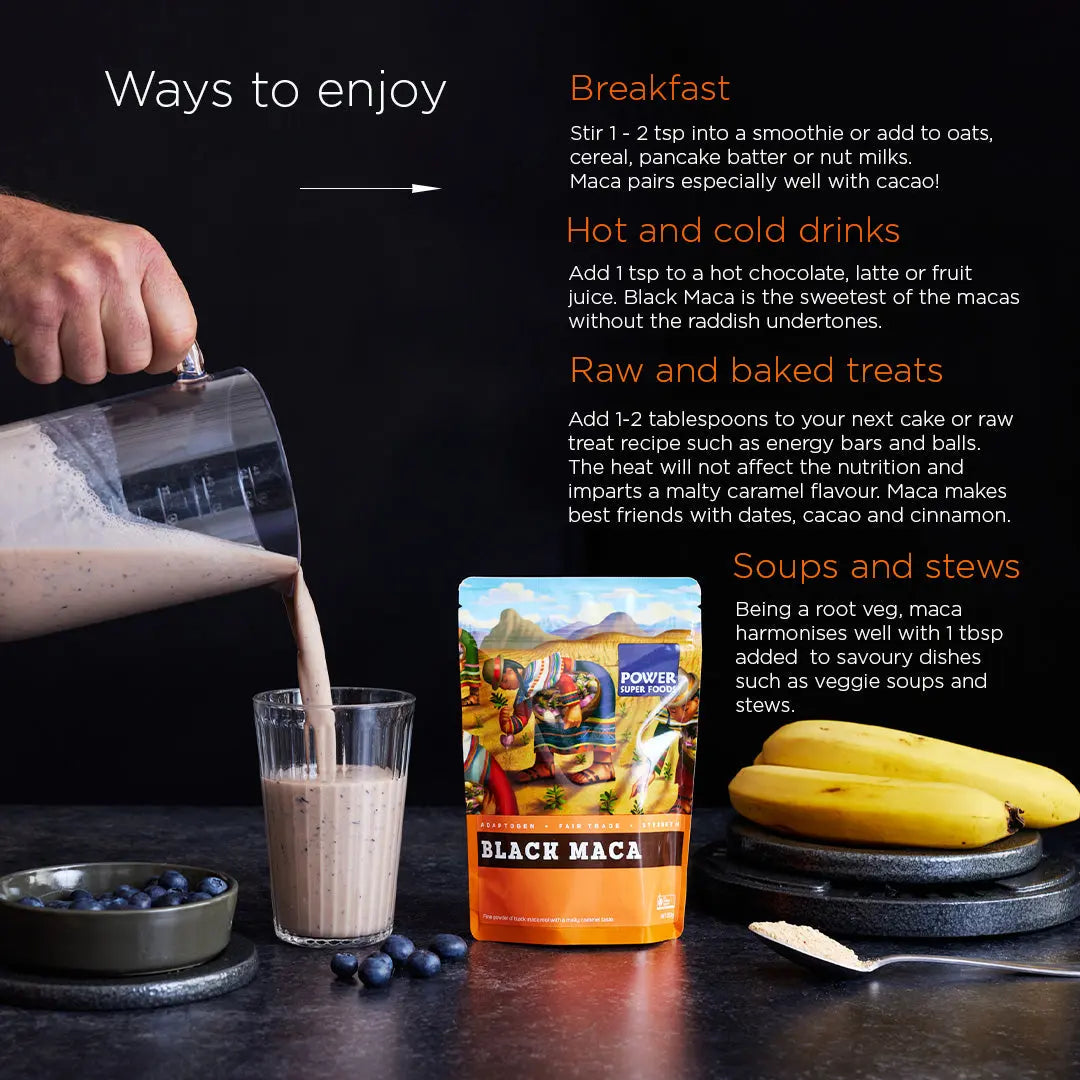 Power Super Foods Black Maca Powder Cert Org 250g — official Power Super Foods image