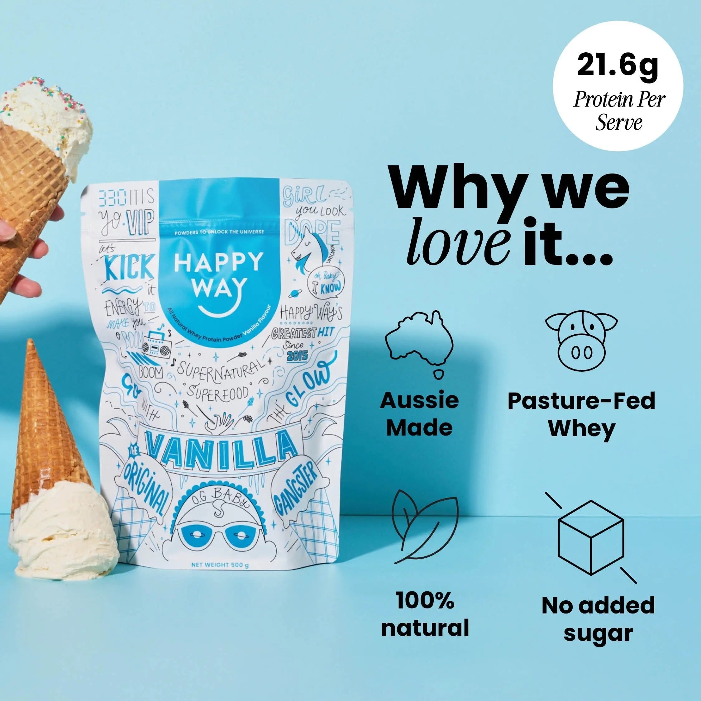 Happy Way Whey Protein Powder Vanilla – product image