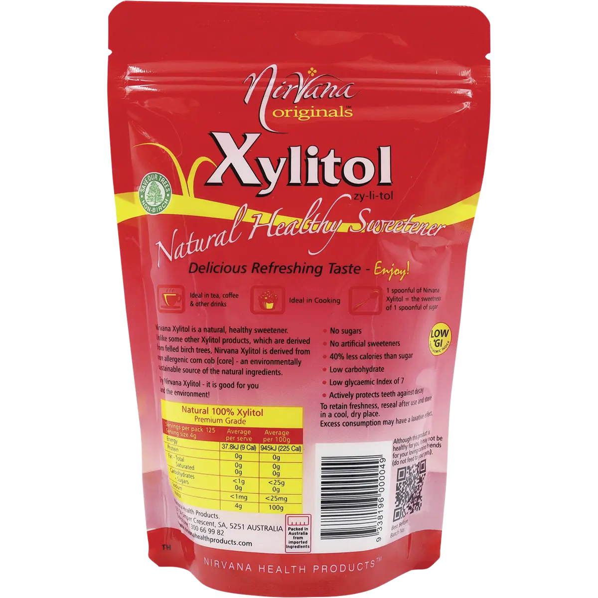 Nirvana Xylitol — back pack image (UHP)