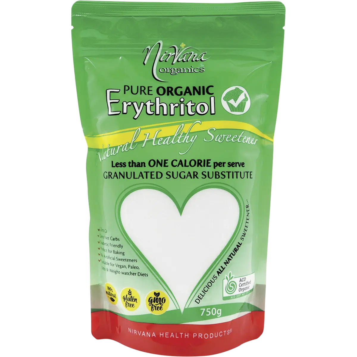 Nirvana Organics Erythritol Pure Organic — front pack image (UHP)