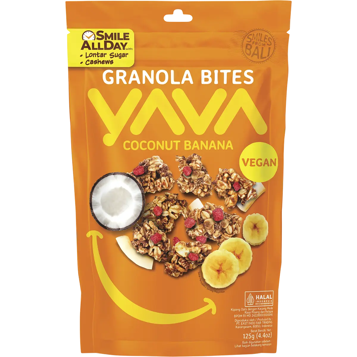 YAVA Granola Bites Coconut Banana 125g — front pack image (UHP)