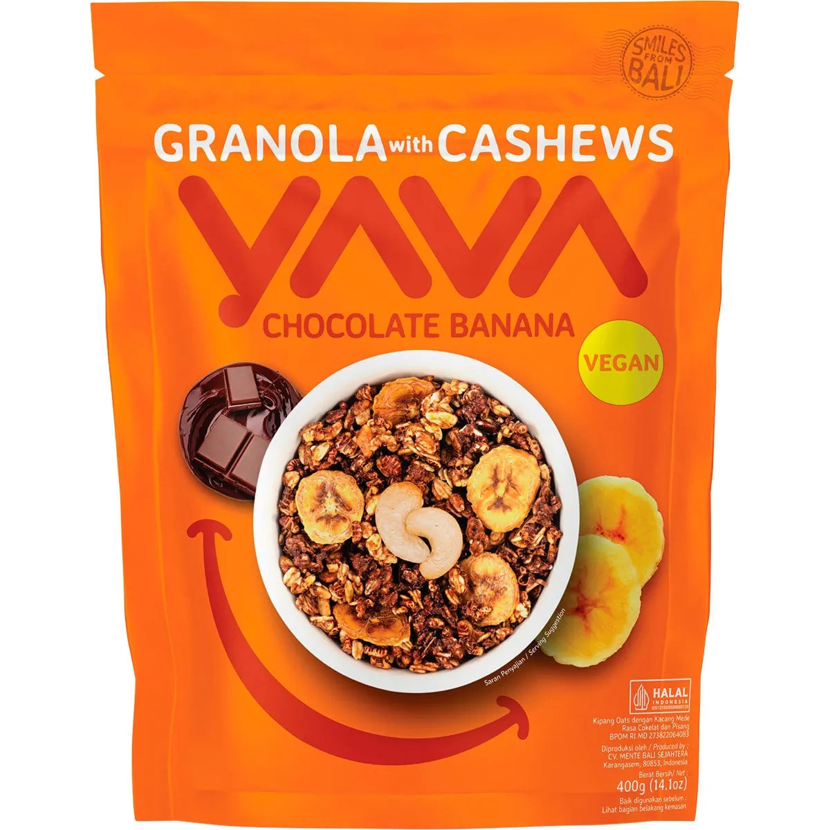 YAVA Granola with Cashews Chocolate Banana 400g