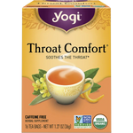 Yogi Tea Herbal Tea Bags Throat Comfort 16pk — front pack image (UHP)