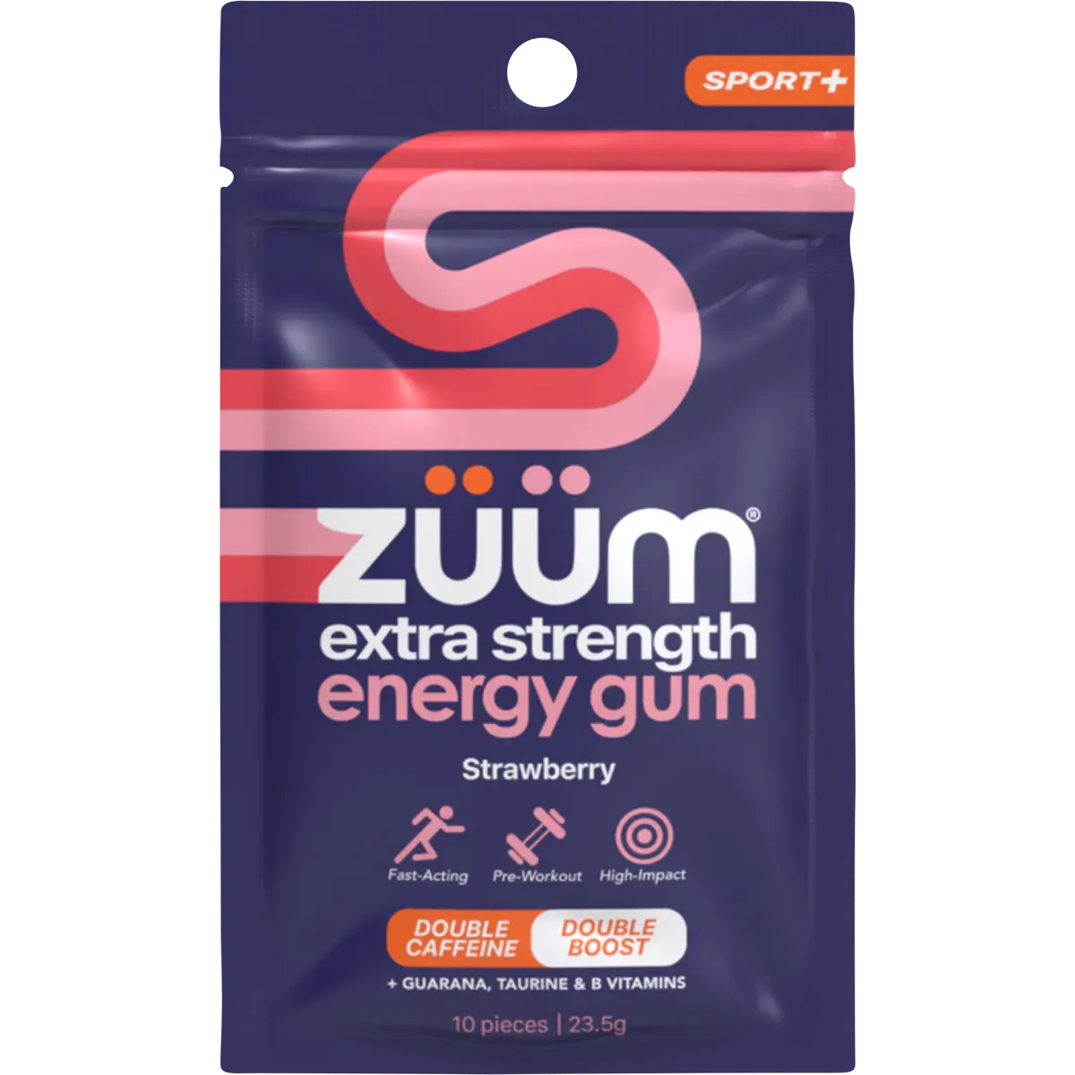 Zuum Energy Gum Extra Strength Sport Strawberry Hasta 16x10pcs lifestyle image
