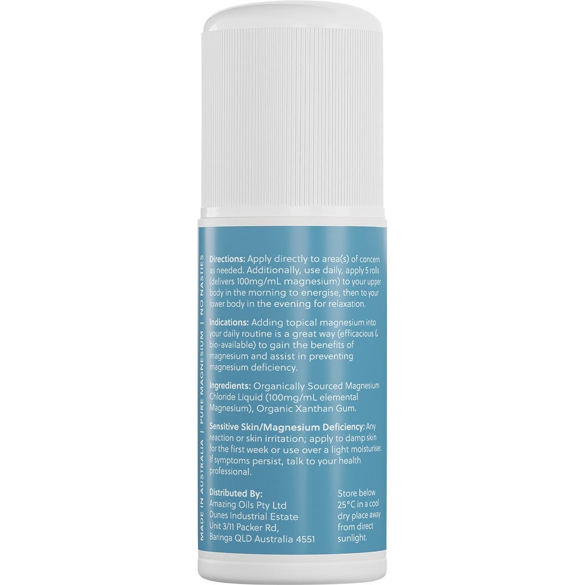 Amazing Oils Health & Beauty Amazing Oils Magnesium Daily Gel Pure Magnesium Gel Roll-On 60ml