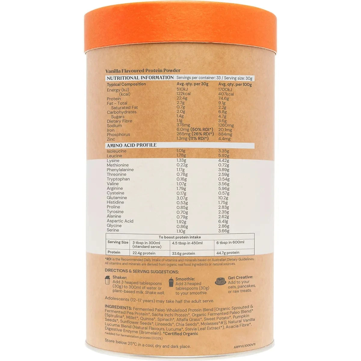 Amazonia Protein Powder Amazonia Raw Paleo Protein Gentle Digest 1kg Vanilla