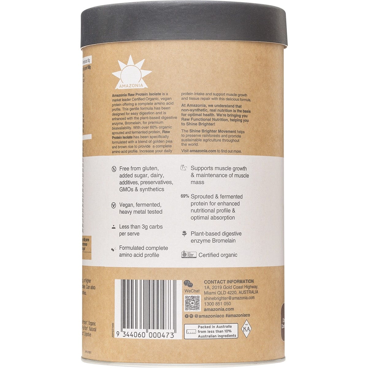 Amazonia Protein Powder Amazonia Raw Protein Isolate Choc Coconut