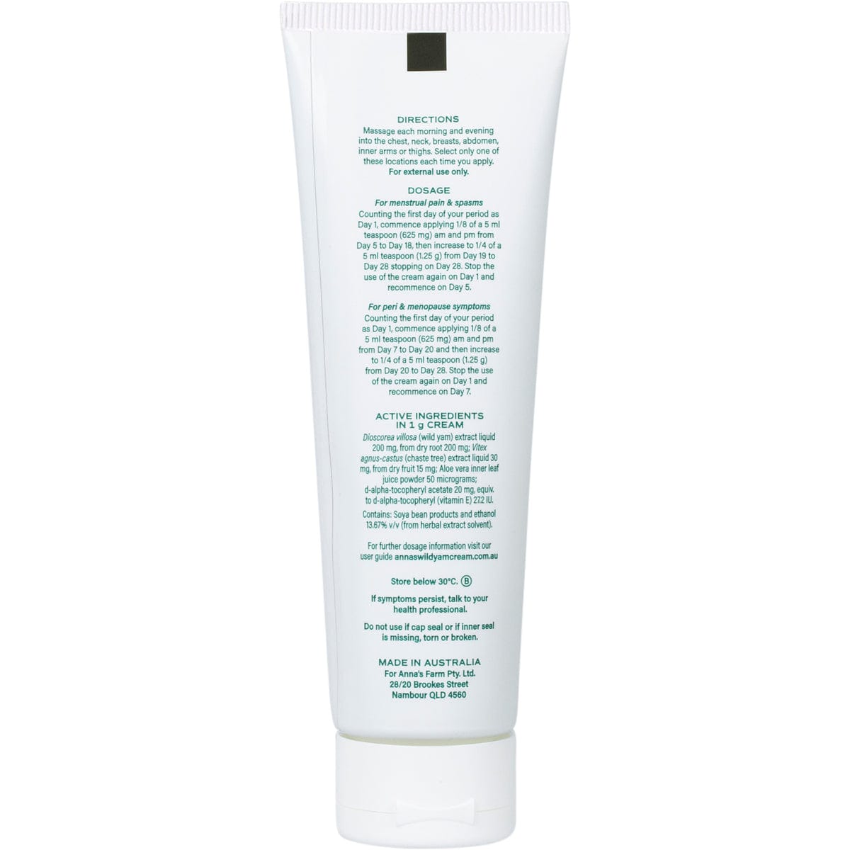 Anna's Health & Beauty Anna's Wild Yam Cream (Her) Menstrual & Menopausal Symptoms 100g