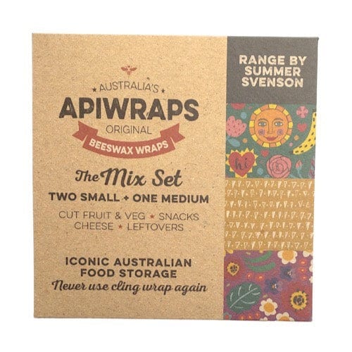 Apiwraps Beeswax Wraps Apiwraps Reusable Beeswax Wraps The Mix Set