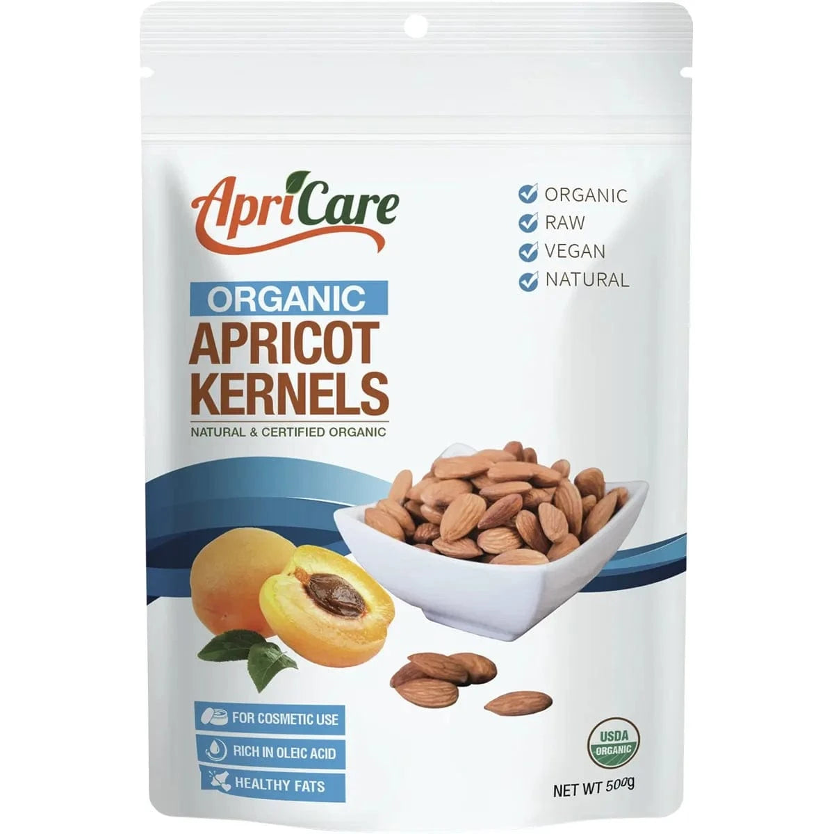Apricare Cooking & Baking Ingredients Apricare Apricot Kernels Organic Raw 500g