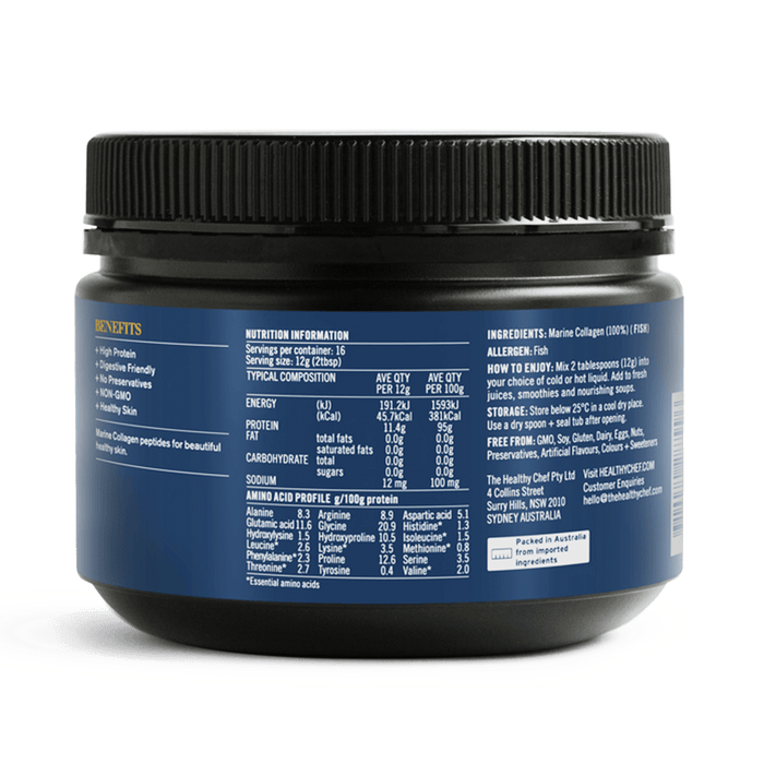 The Healthy Chef Marine Collagen (100% Collagen Peptides) Unflavoured 200g