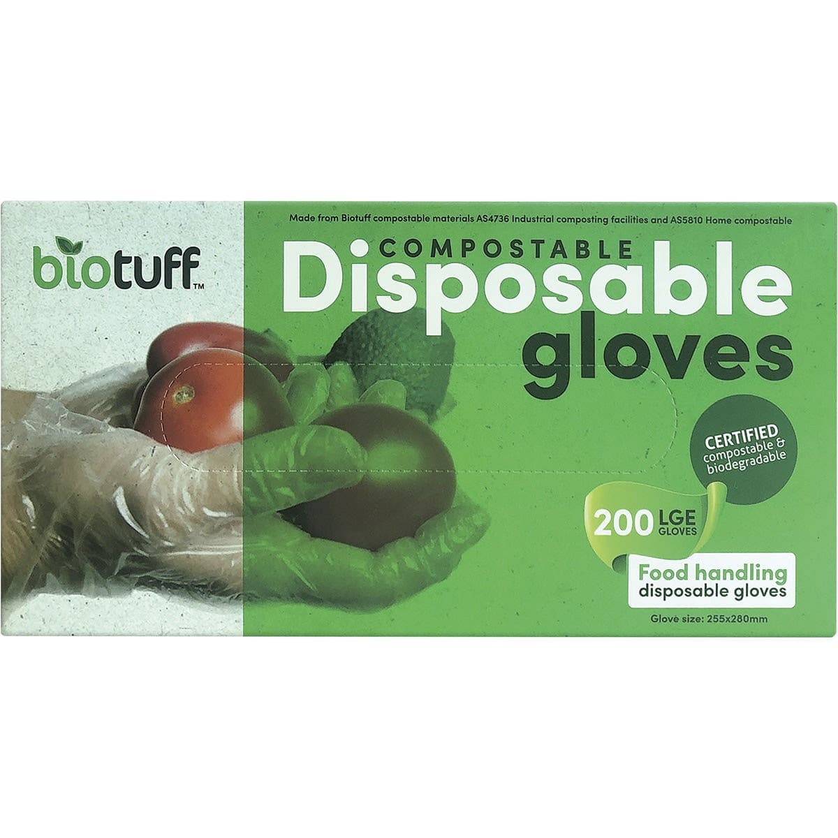 BIOTUFF Household Cleaning Supplies Large BIOTUFF Compostable Disposable Gloves