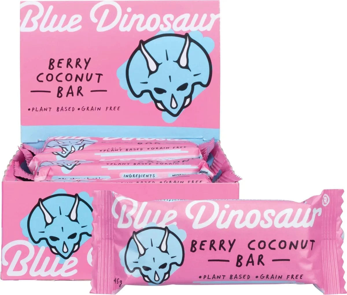 Blue Dinosaur Snack Foods Blue Dinosaur Berry Coconut Snack Bar 12 x 45g
