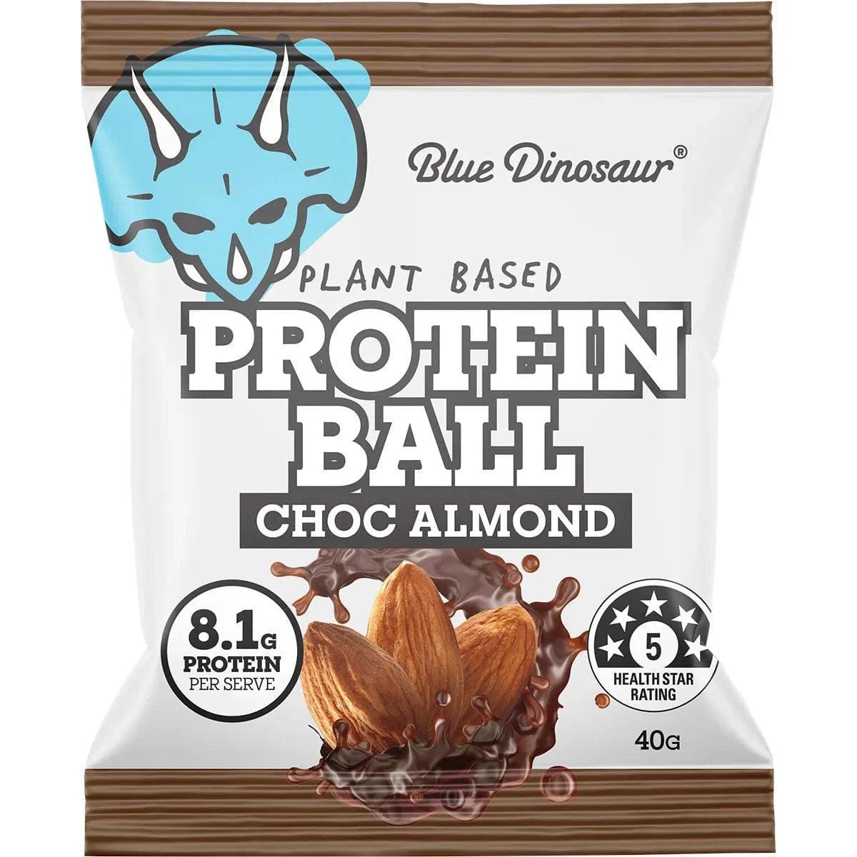 Blue Dinosaur Snack Foods Blue Dinosaur Protein Ball Choc Almond 12x40g