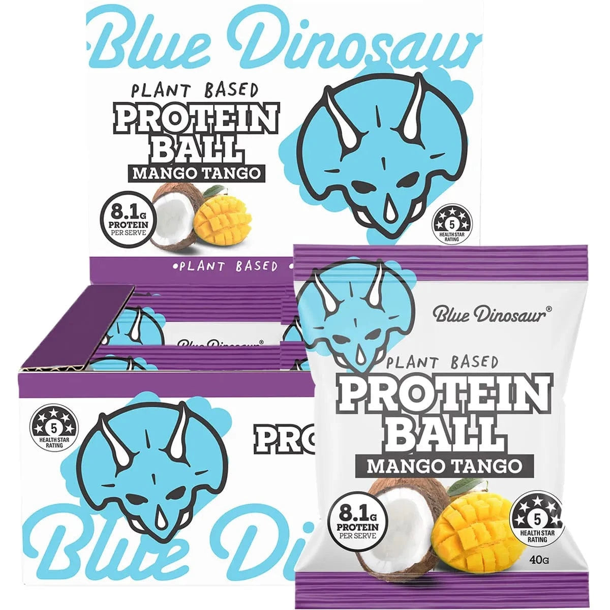 Blue Dinosaur Snack Foods Blue Dinosaur Protein Ball Mango Tango 12x40g