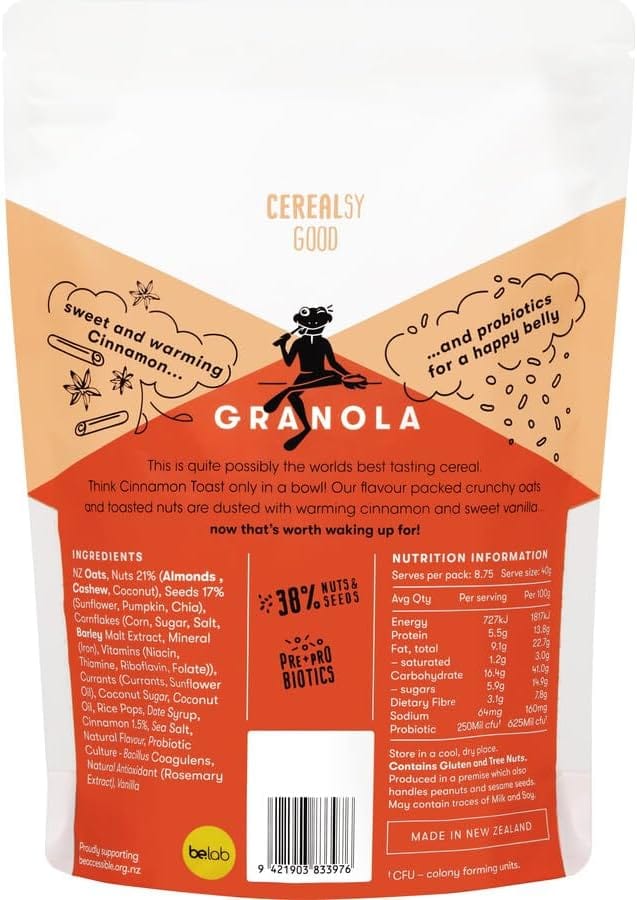 Blue Frog Cereal & Granola Blue Frog Triple Nut & Cinnamon Crunch Probiotic Granola 350g