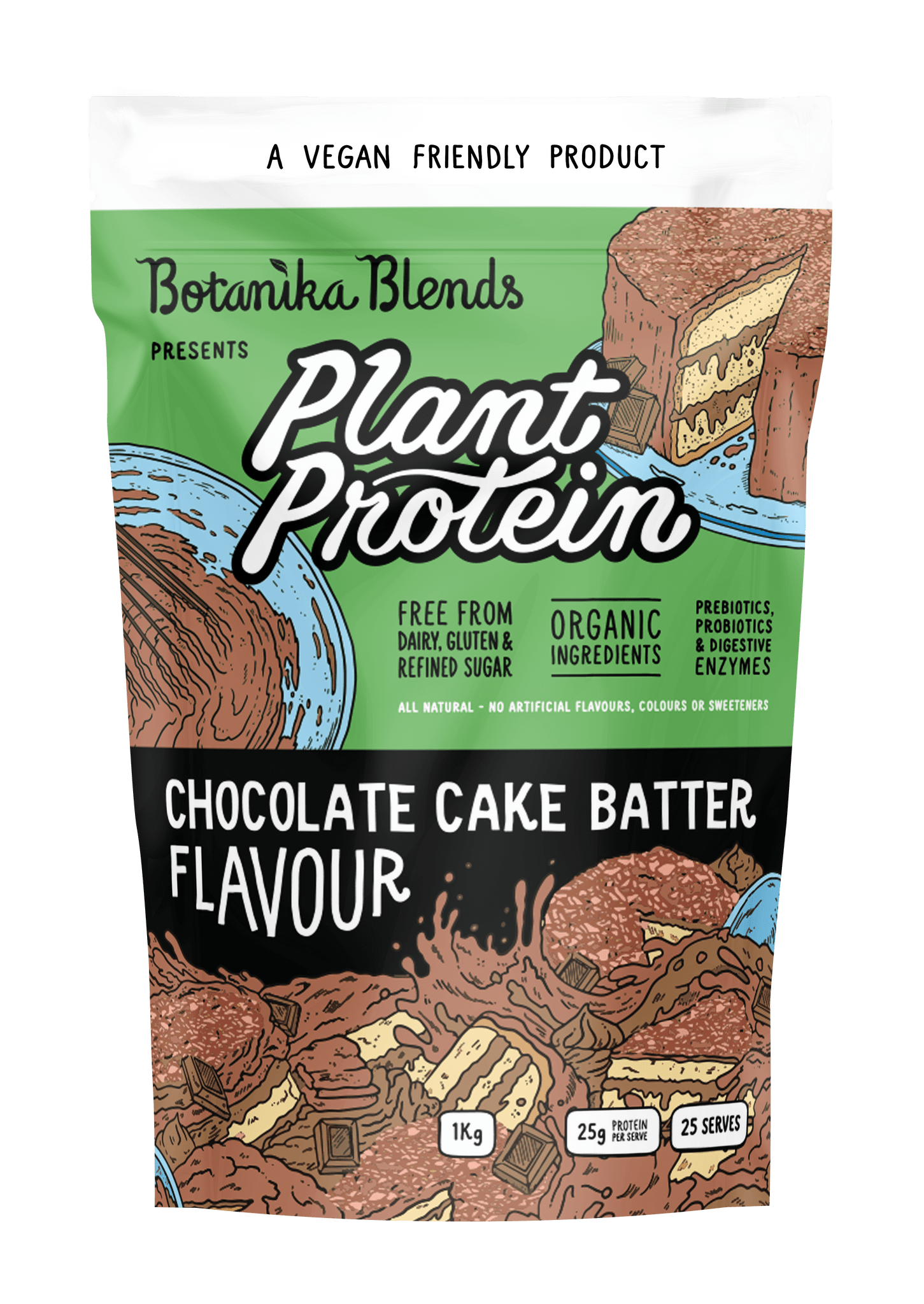 Botanika Blends Protein Powder 1Kg Botanika Blends Plant Protein Chocolate Cake Batter