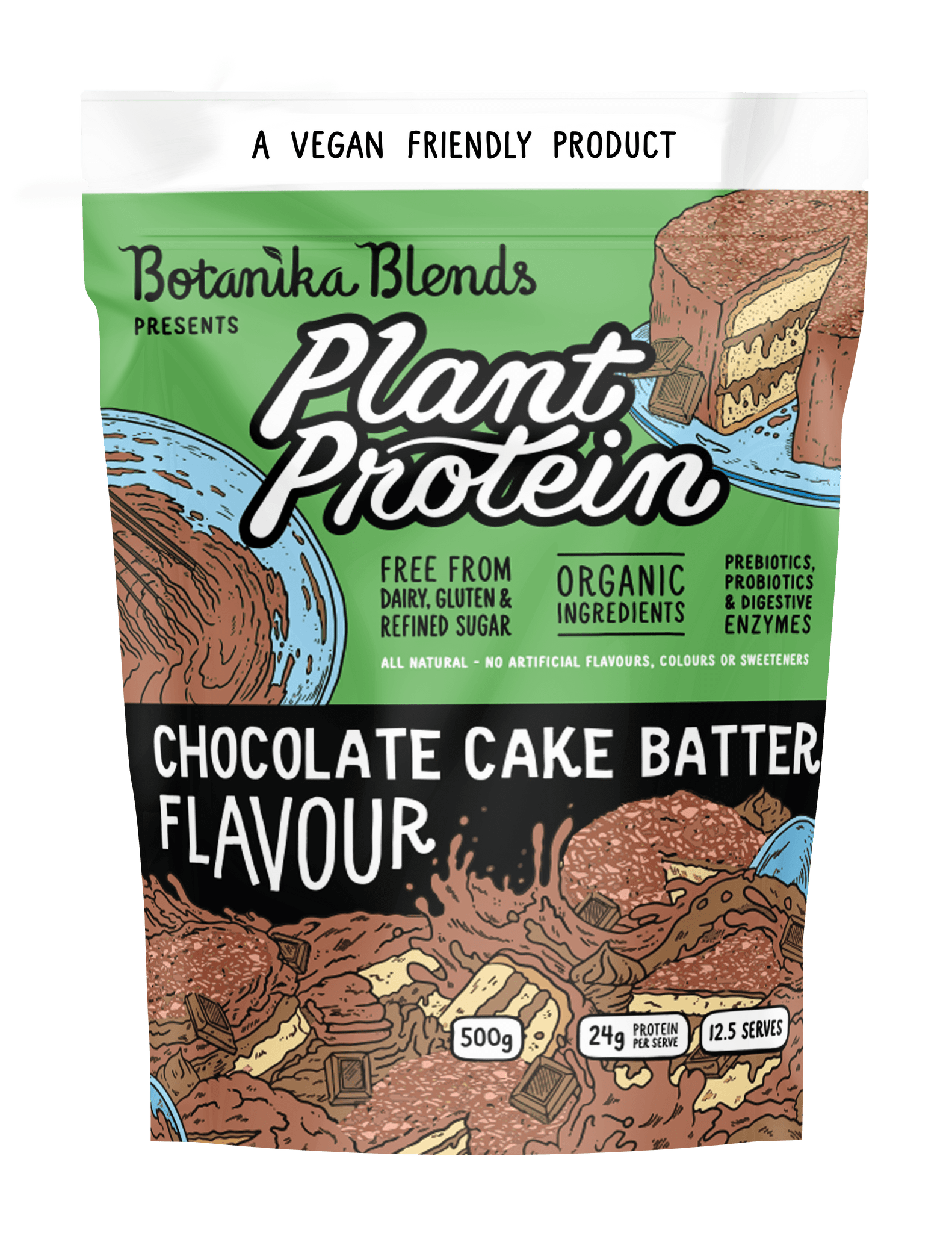 Botanika Blends Protein Powder 500G Botanika Blends Plant Protein Chocolate Cake Batter