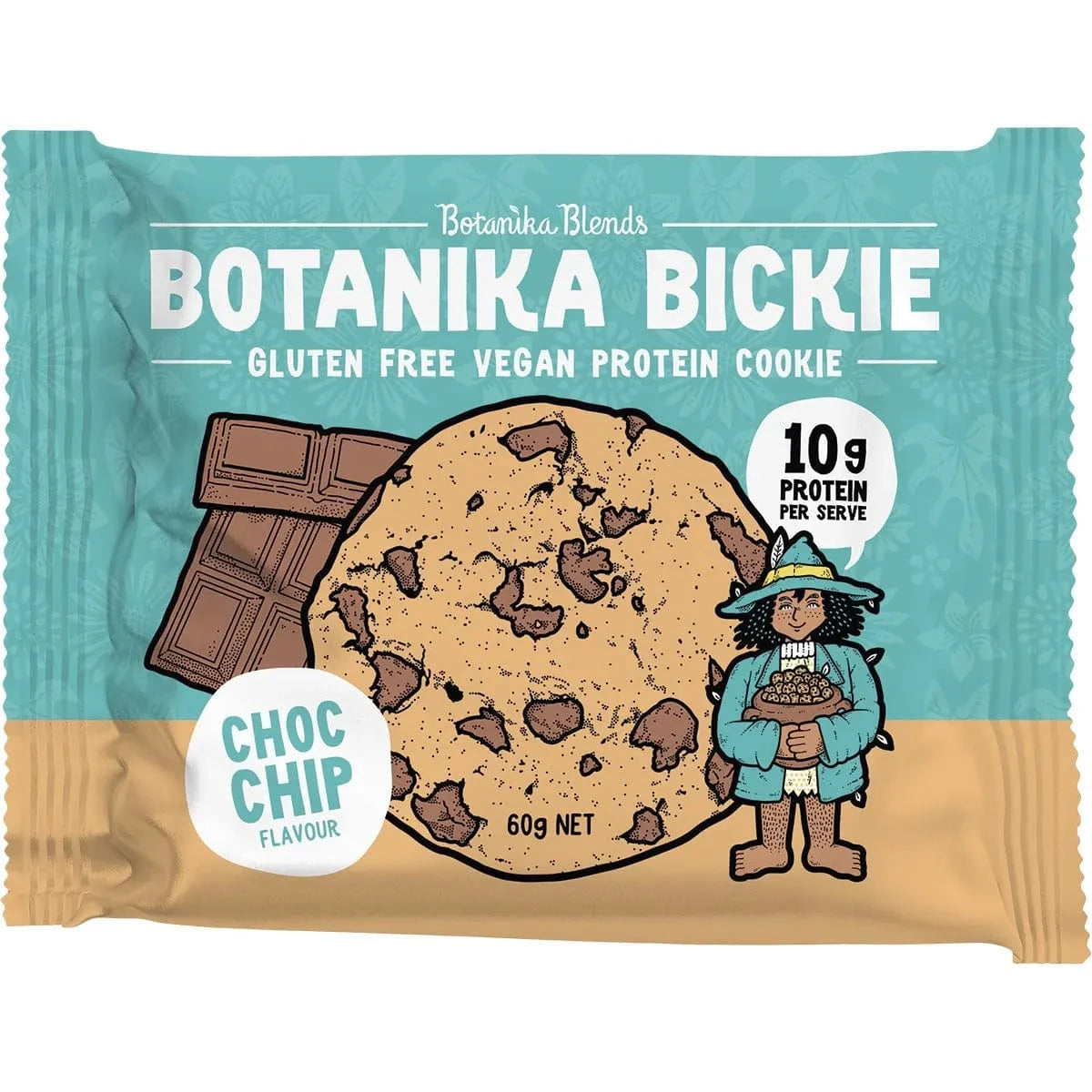 Botanika Blends Snack Foods Botanika Blends Bickie Vegan Protein Cookie- Choc Chip 12x60g
