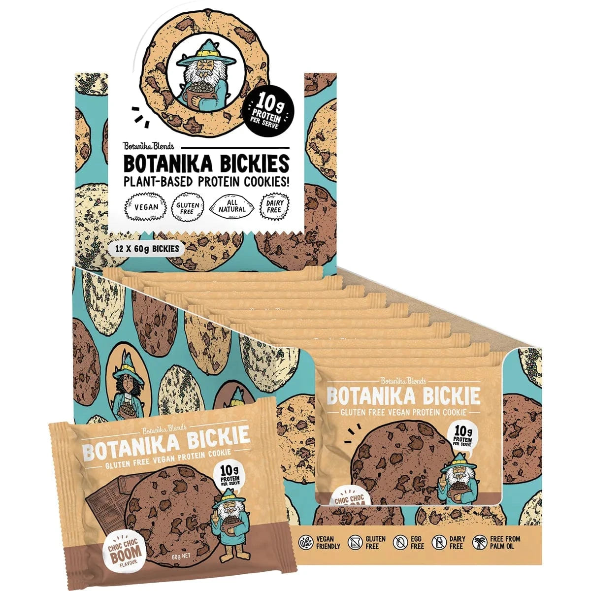 Botanika Blends Snack Foods Botanika Blends Bickie Vegan Protein Cookie- Choc Choc Boom 12x60g