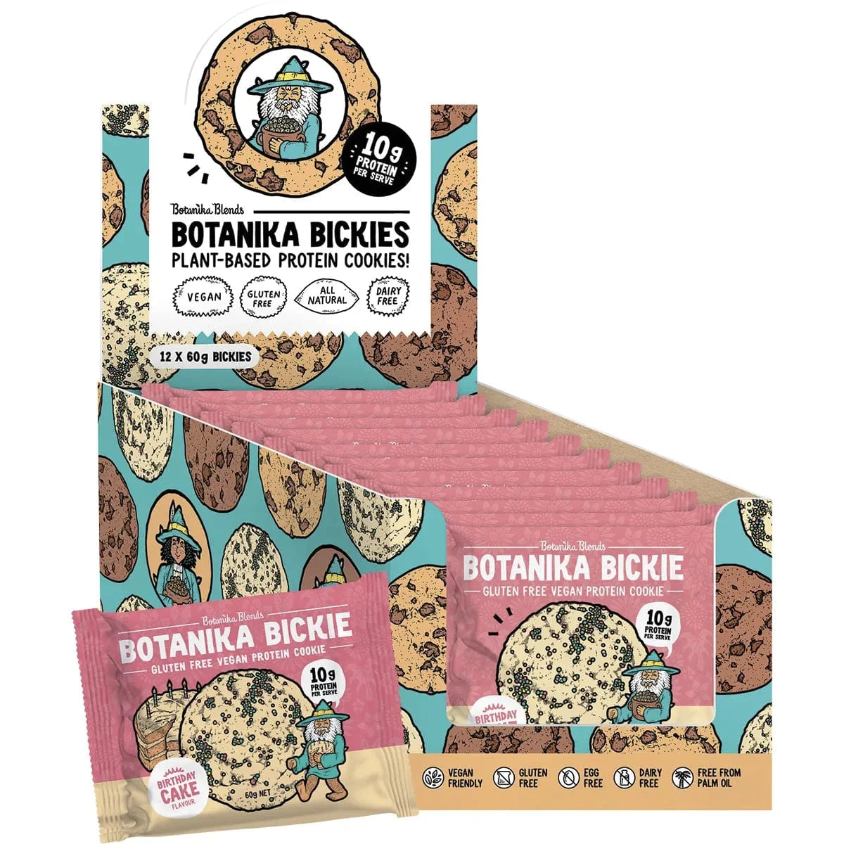 Botanika Blends Snack Foods Botanika Blends Botanika Bickie Protein Cookie Birthday Cake 12 x 60g