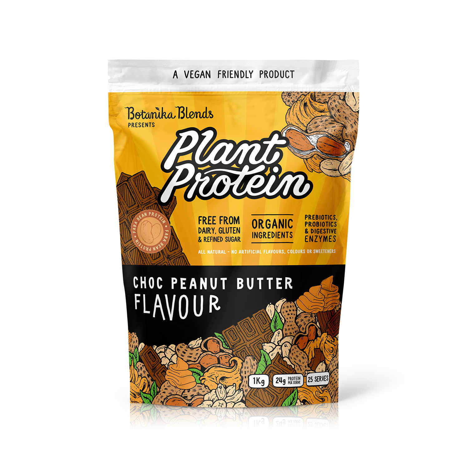 Botanika Blends Plant Protein Choc Peanut Butter — 1kg current official front packshot