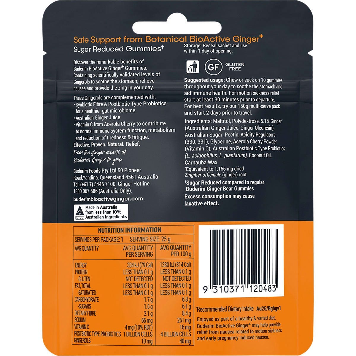 Buderim Ginger Vitamins & Supplements Buderim Ginger Bioactive + Gummie Bears