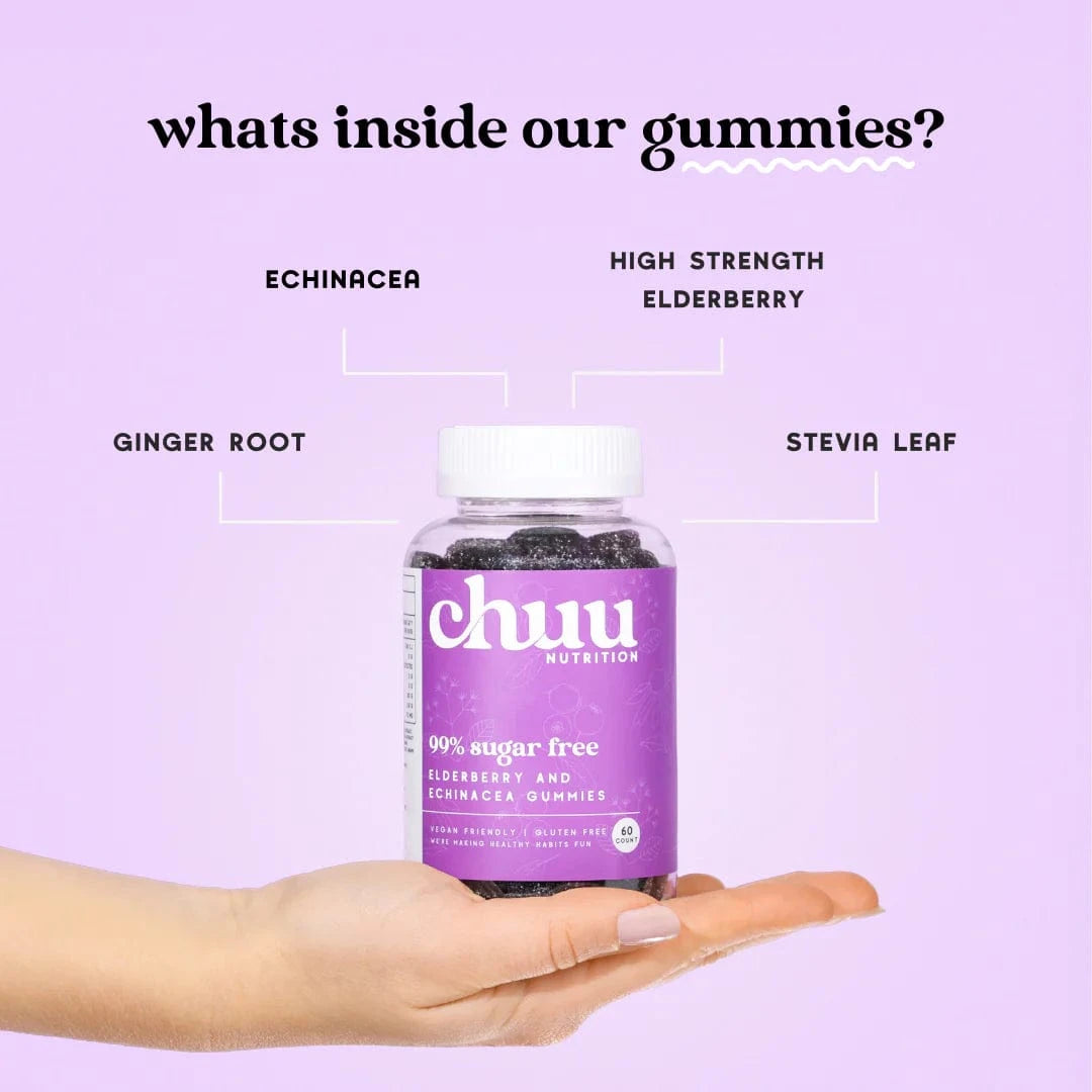 Chuu Nutrition Vitamins & Supplements Chuu Nutrition Elderberry and Echinacea Gummies 99% Sugar Free 40pcs