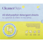 Cleaner Days Laundry Supplies Cleaner Days Dishwasher Detergent Sheets Lemon 60pcs