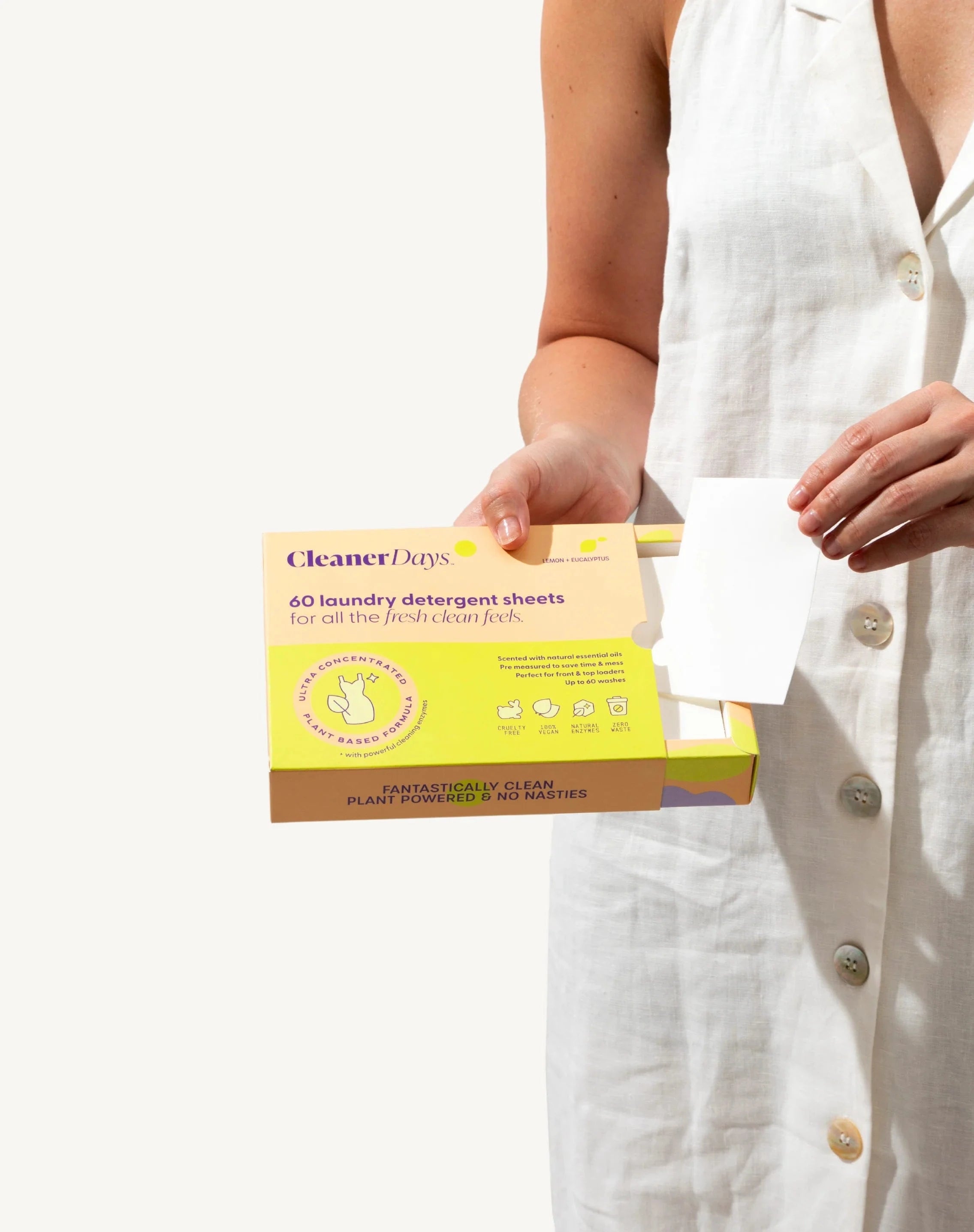 Cleaner Days Laundry Supplies Cleaner Days Laundry Detergent Sheets Lemon + Eucalyptus 60pcs