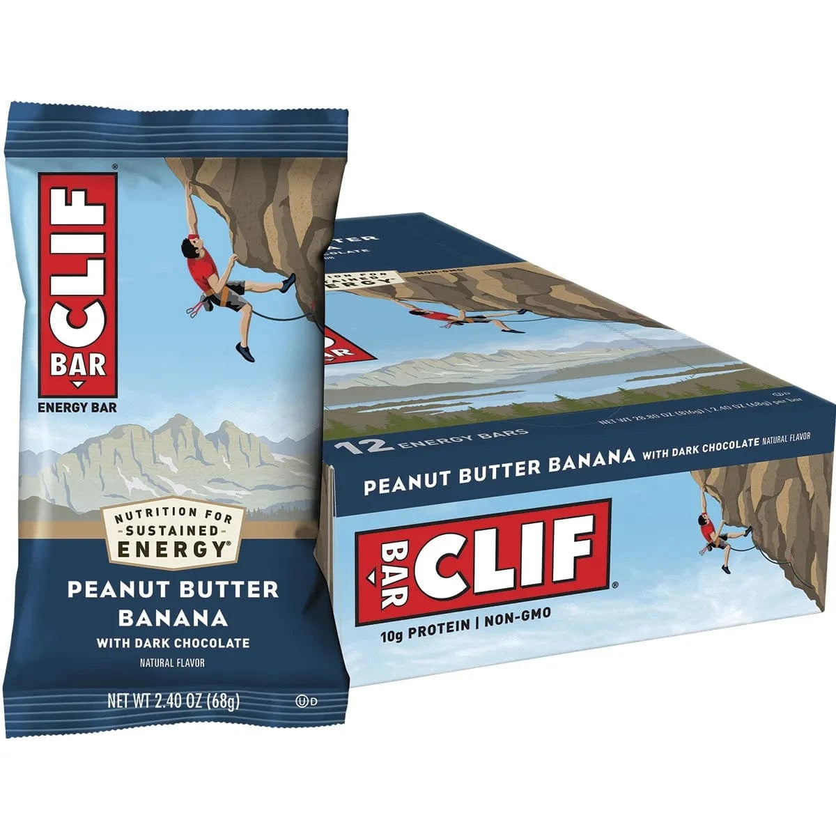 Clif Protein Bars Clif Energy Bar Peanut Butter Banana with Dark Chocolate 12x68g