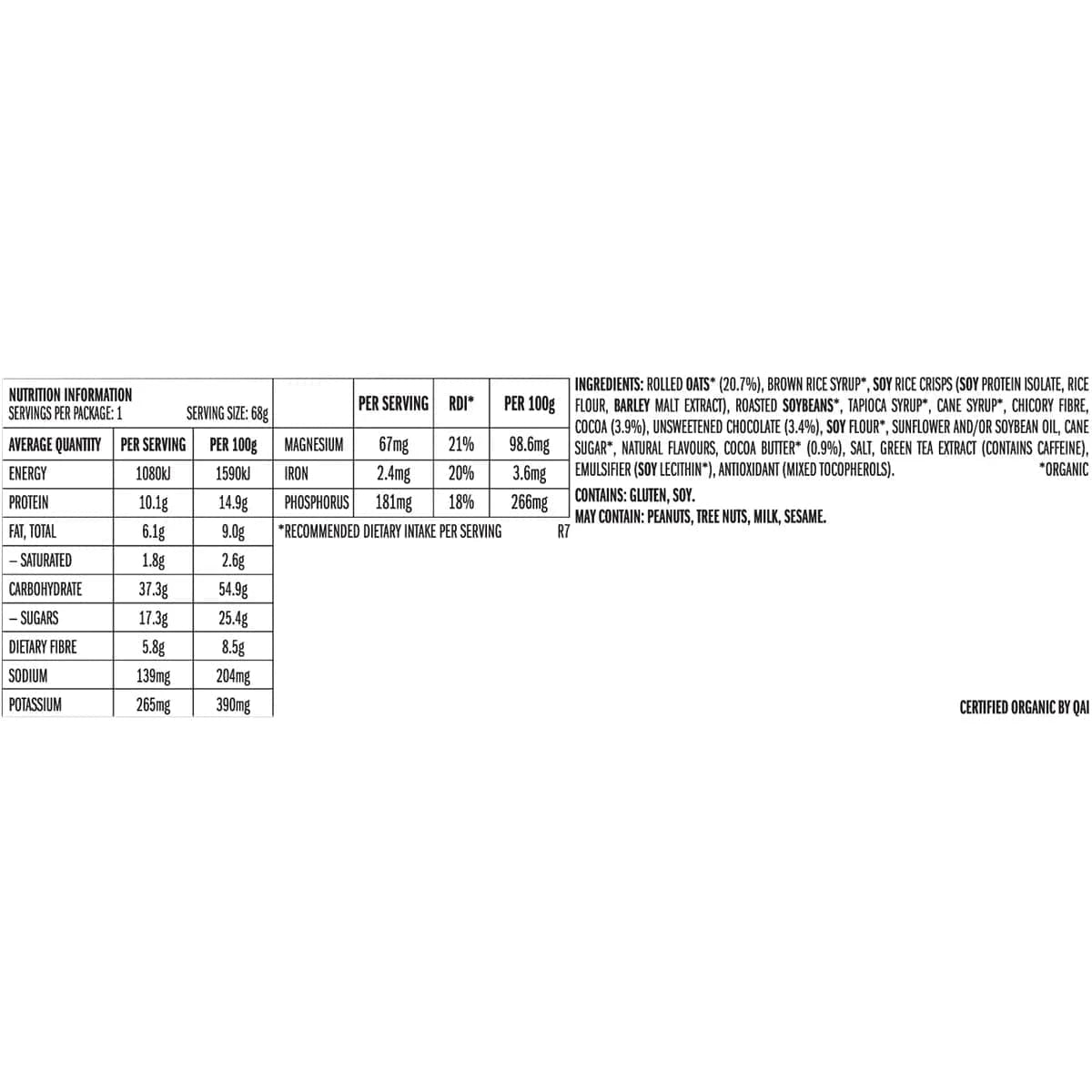 Clif Snack Foods (Clearance - BBD 03/07/25) Clif Energy Bar Cool Mint Choc 49mg Caffeine 12x68g