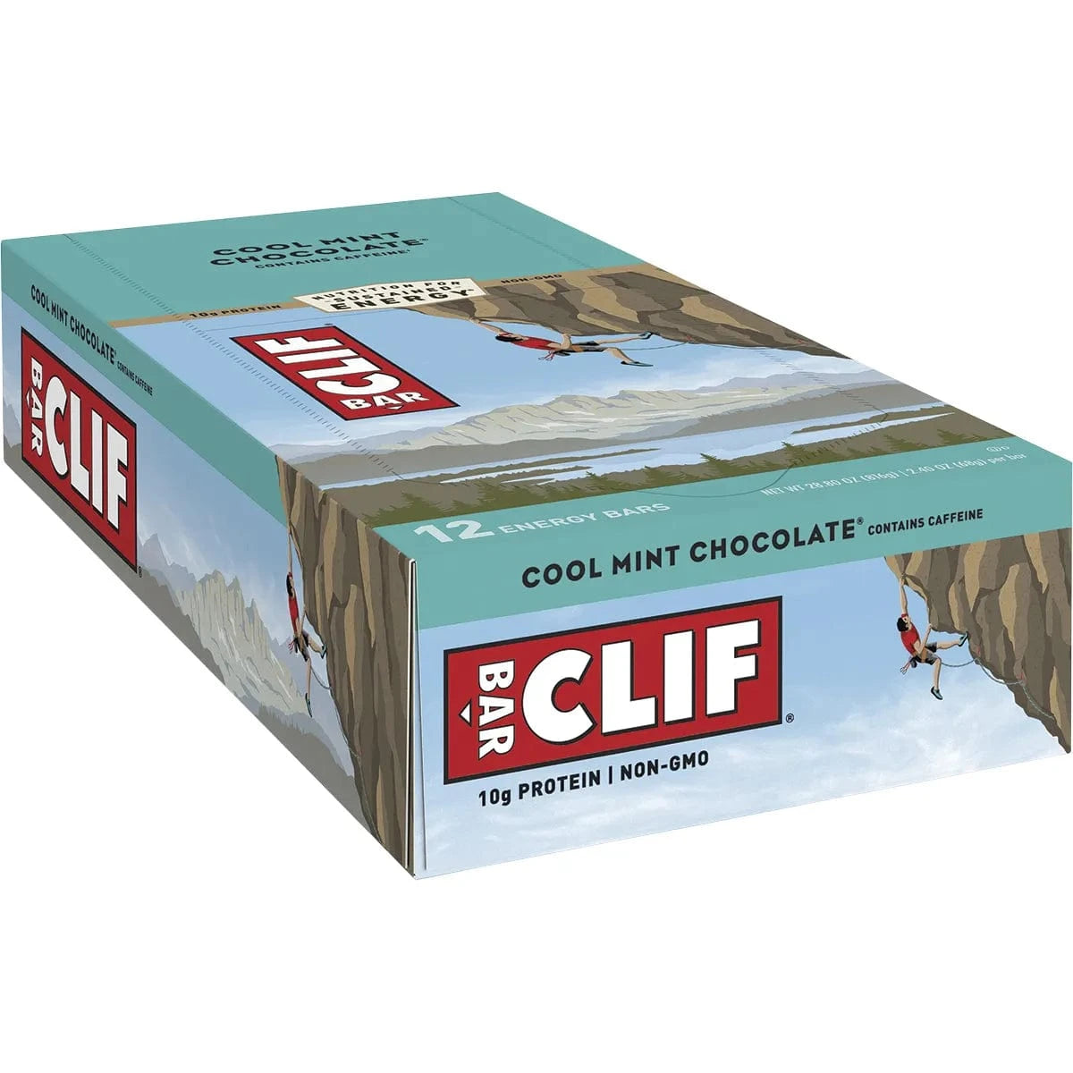 Clif Snack Foods (Clearance - BBD 03/07/25) Clif Energy Bar Cool Mint Choc 49mg Caffeine 12x68g